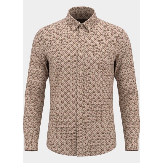 Bos Bright Blue Scotland blue overhemd heren jerome printed shirt bd ls spe26307je12sb/9901 - Image 5