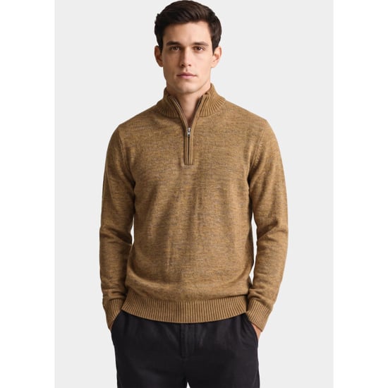 Bos Bright Blue Half zip 1111/dark musterd - Image 1