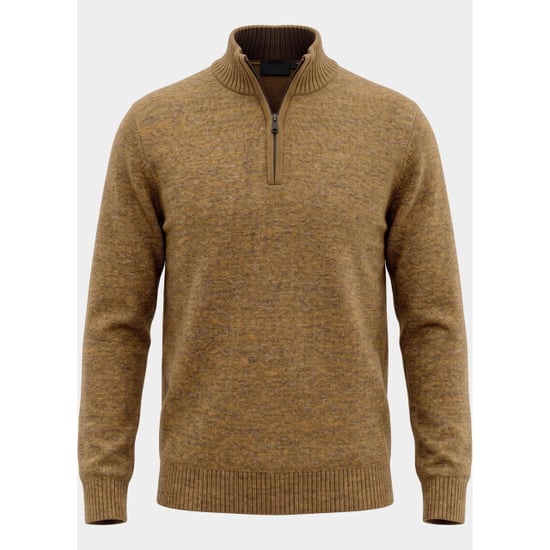 Bos Bright Blue Half zip 1111/dark musterd - Image 3