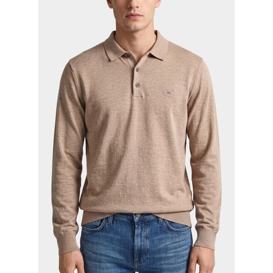 Bos Bright Blue Scotland blue polo lange mouwen heren plince polo pull spe00005pl07sb/2500 - Image 1
