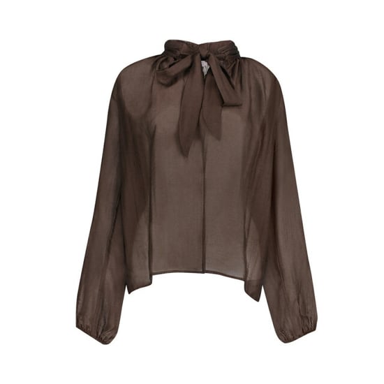 Geisha blouse with bow tie 63601-14 775 brown - Image 1