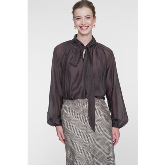 Geisha blouse with bow tie 63601-14 775 brown - Image 3