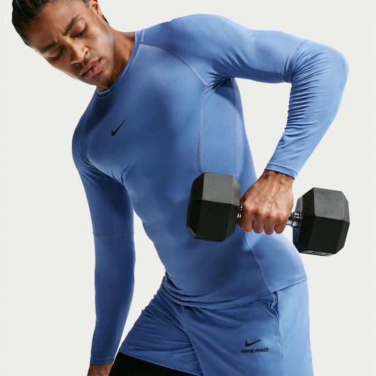 Nike Mens Pro Core Long-Sleeved T-Shirt (Indigo) - Image 4