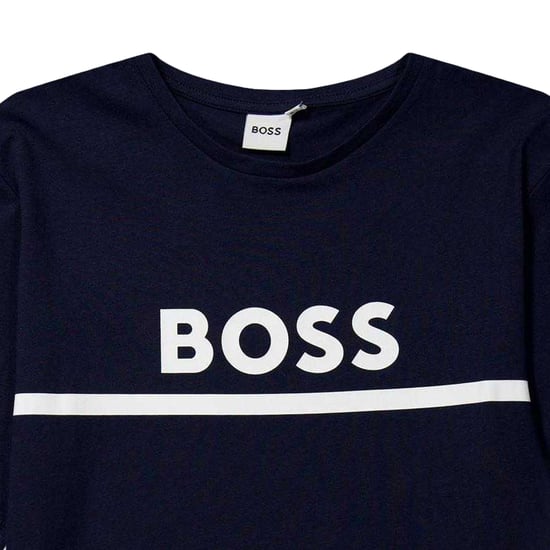 Boss Kinderen/Kinderen Logo T-shirt (Marine) - Image 3