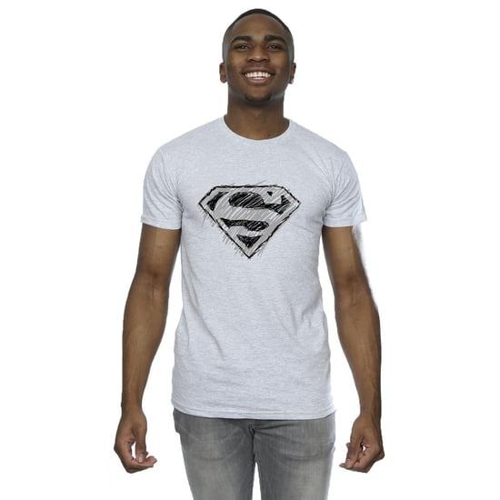 DC Comics Mens Superman Logo Sketch T-Shirt (Sports Grey) - Image 1