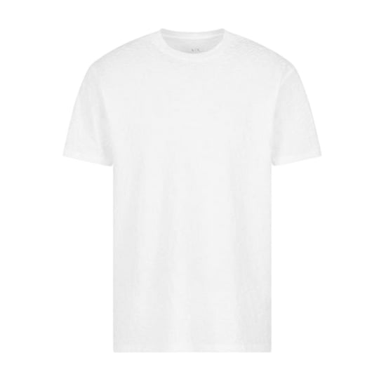 Armani Exchange Mens Textured Crew Neck Regular T-Shirt (Off White) - Image 2
