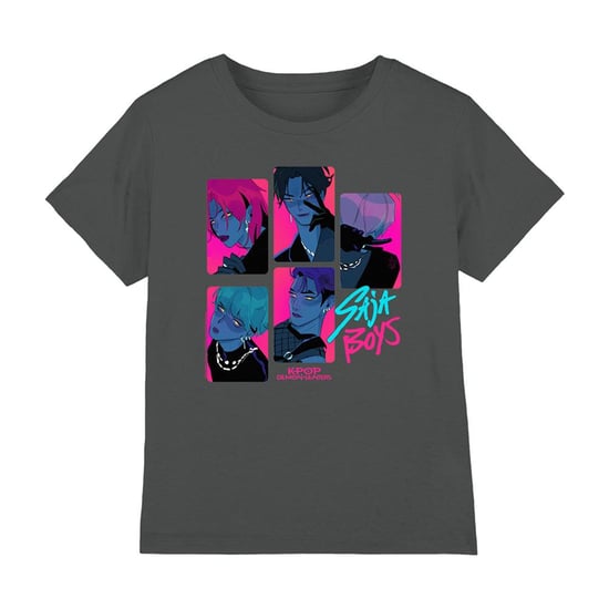 K-Pop Demon Hunters Saja-T-shirt voor jongens met demon-motief (kinderen/jongens) (Houtskool) - Image 1