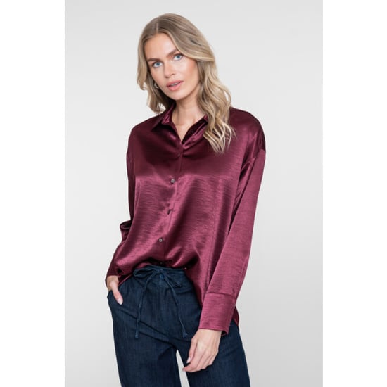 Geisha satin blouse 63508-10 480 burgundy - Image 1