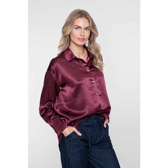 Geisha satin blouse 63508-10 480 burgundy - Image 3