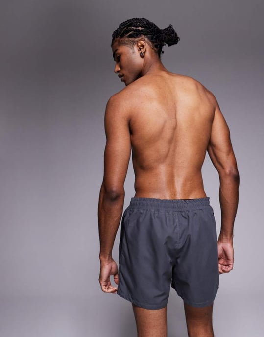 ASOS DESIGN swim shorts in short length in grey - Image 2