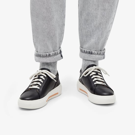 Hollyhock Walk Black Leather Trainers - Image 2