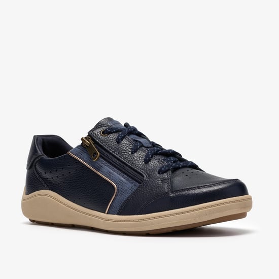 Bryianne Dazz Navy Leather Trainers - Image 4