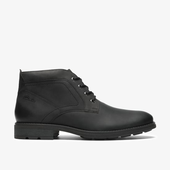 Emmet Chukka Black Leather Boots - Image 1