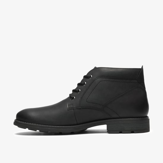 Emmet Chukka Black Leather Boots - Image 2