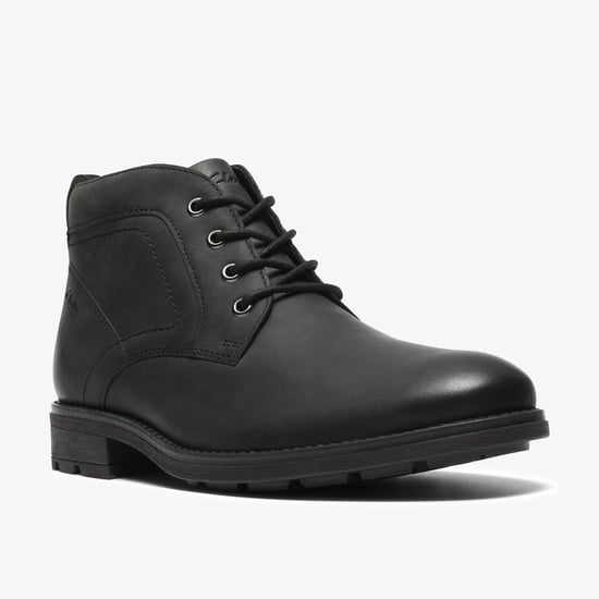 Emmet Chukka Black Leather Boots - Image 4