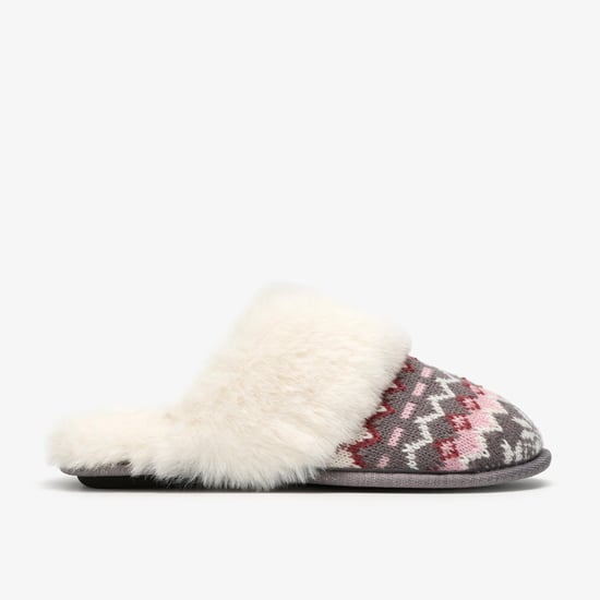 Naxia Festive Grey Interest Slippers - Image 1