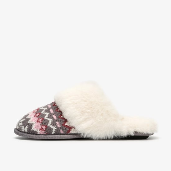 Naxia Festive Grey Interest Slippers - Image 2