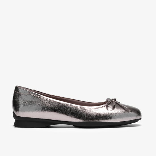 Jazmynn Bow Pewter Metallic Shoes - Image 1