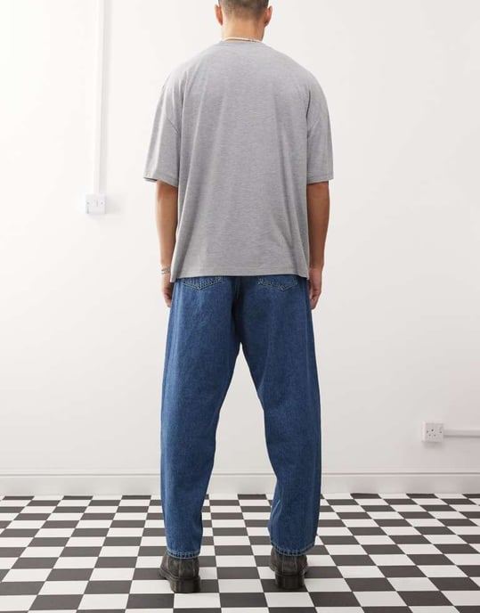 Dr Denim Kobe baggy fit jeans in pebble mid stone wash - Image 2
