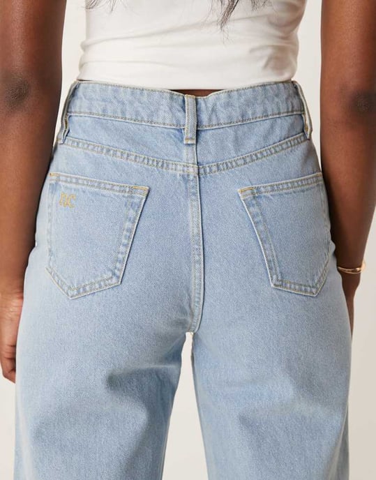 Nobody's Child tunn denimjeans med vida ben i ljus tvätt - Image 4
