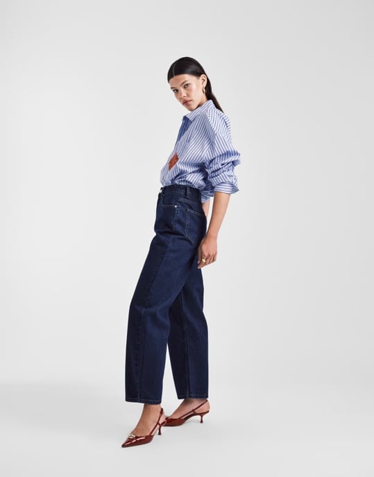 ASOS DESIGN slim barrel jeans i indigo - Image 3
