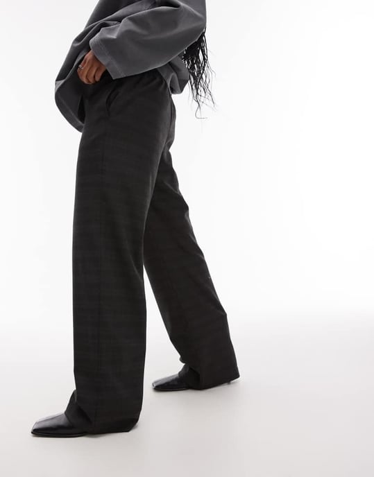 Topshop heritage check tailored jogger in multi - Image 2