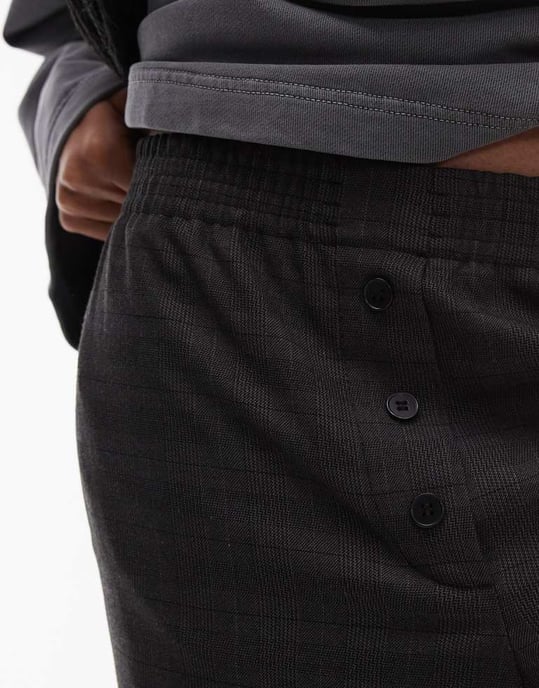 Topshop heritage check tailored jogger in multi - Image 3