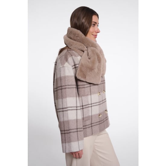 Rino & Pelle faux fur scarf stip.7002612 11100 mocha latte - Image 2