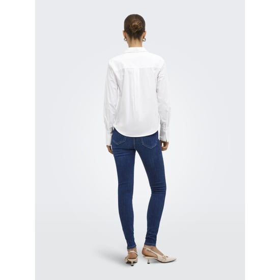 Only onlnemil l/s pearl detail shirt wvn 15383039 bright white - Image 4