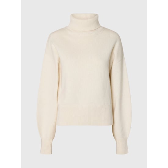 Selected Femme slwellie ls knit roll neck 16101825 egret - Image 1