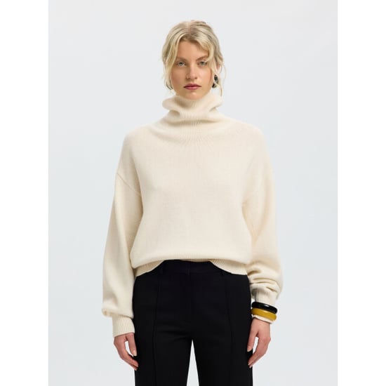 Selected Femme slwellie ls knit roll neck 16101825 egret - Image 3