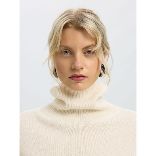 Selected Femme slwellie ls knit roll neck 16101825 egret - Image 6