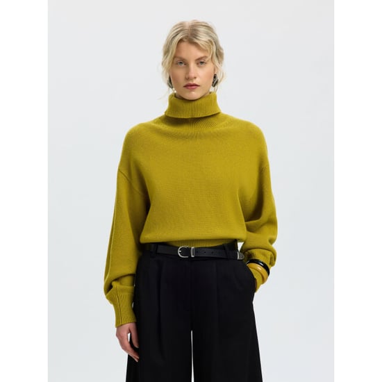 Selected Femme slwellie ls knit roll neck 16101825 avocado oil - Image 5