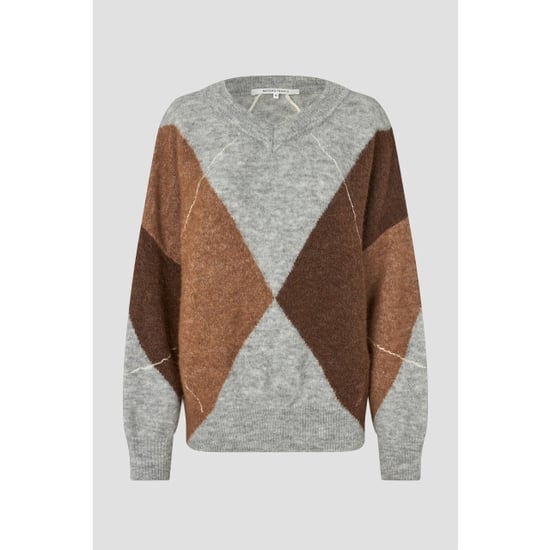 Second Female forca knit v-neck 61034 7001 light grey melange - Image 1