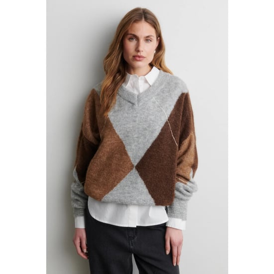 Second Female forca knit v-neck 61034 7001 light grey melange - Image 2