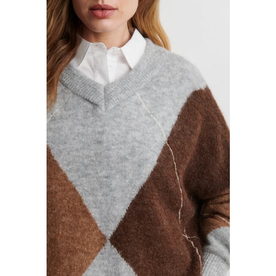 Second Female forca knit v-neck 61034 7001 light grey melange - Image 3