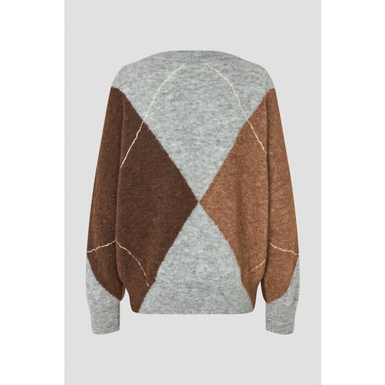 Second Female forca knit v-neck 61034 7001 light grey melange - Image 5
