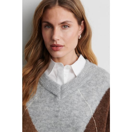Second Female forca knit v-neck 61034 7001 light grey melange - Image 6