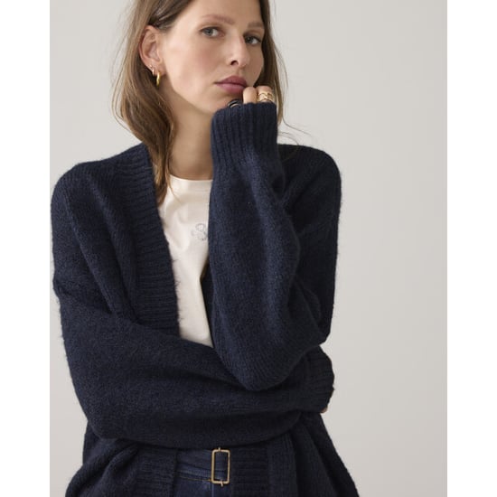Summum puff sleeve cardigan cozy melange knit 7s5844-7997 495 midnight blue - Image 5