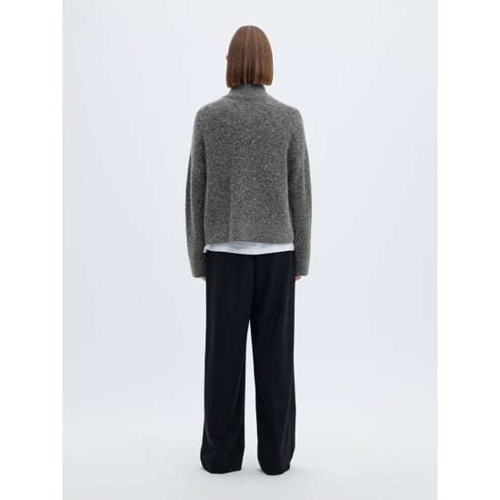 Selected Femme slwsia ras ls knit zipper cardigan 16091220 medium grey melange - Image 2