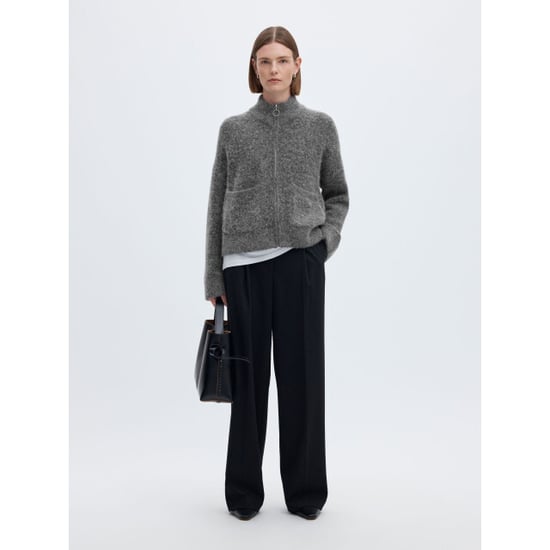 Selected Femme slwsia ras ls knit zipper cardigan 16091220 medium grey melange - Image 4