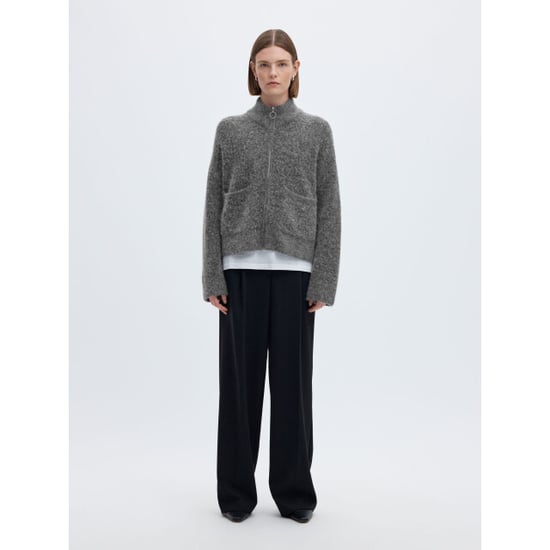 Selected Femme slwsia ras ls knit zipper cardigan 16091220 medium grey melange - Image 5