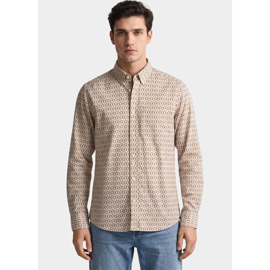 Bos Bright Blue Scotland blue overhemd heren jerome printed shirt bd ls spe26307je07sb/9901 - Image 1
