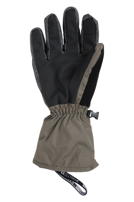 Men's Thinsulate Ski Gloves Waterproof Breathable Touch Strap Winter Mittens Khaki - Image 3
