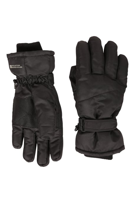 Men's Waterproof Ski Gloves Isotherm Fur Lined Warm Comfy Winter Snow Mittens Black - Image 1