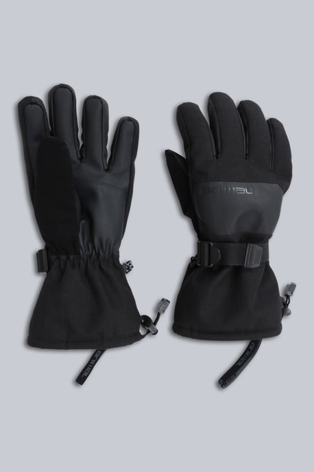 'Apres' Men's Fur Lined Ski Gloves Waterproof Insulated Winter Snow Mittens Black - Image 2