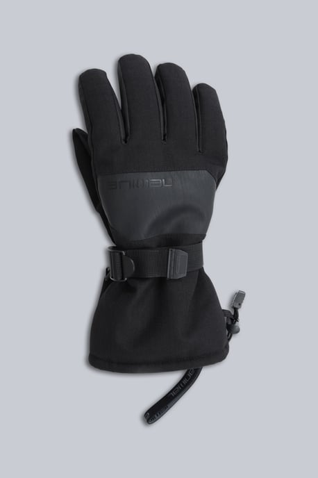 'Apres' Men's Fur Lined Ski Gloves Waterproof Insulated Winter Snow Mittens Black - Image 3