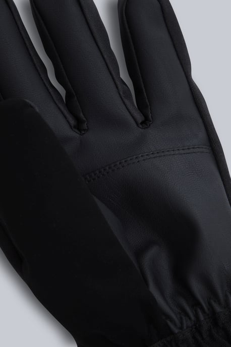 'Apres' Men's Fur Lined Ski Gloves Waterproof Insulated Winter Snow Mittens Black - Image 6