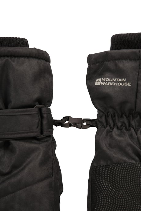 Men's Waterproof Ski Gloves Isotherm Fur Lined Warm Comfy Winter Snow Mittens Black - Image 5