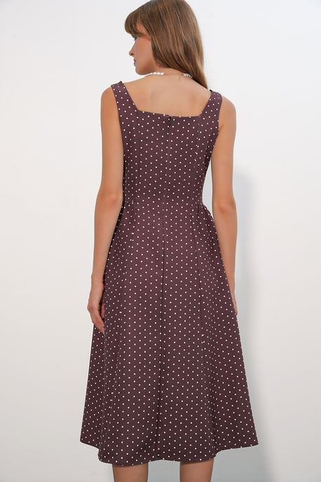 Polka Dot A-Line Midi Dress - Image 6